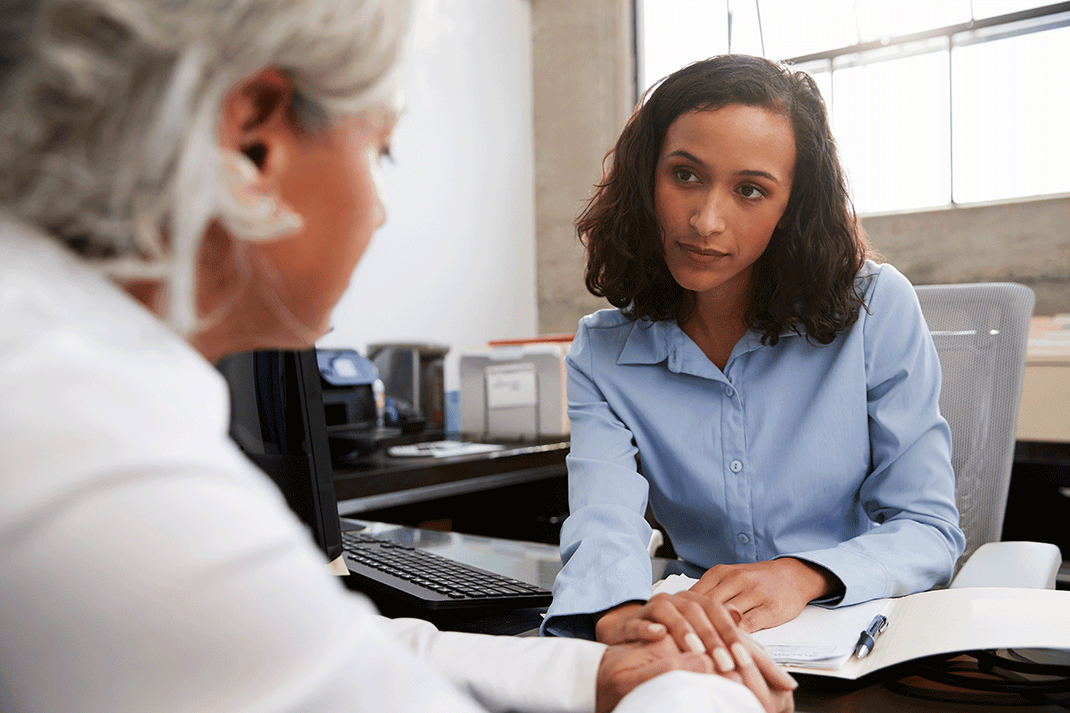 Two people talking at a Killeen, TX, PTSD treatment program