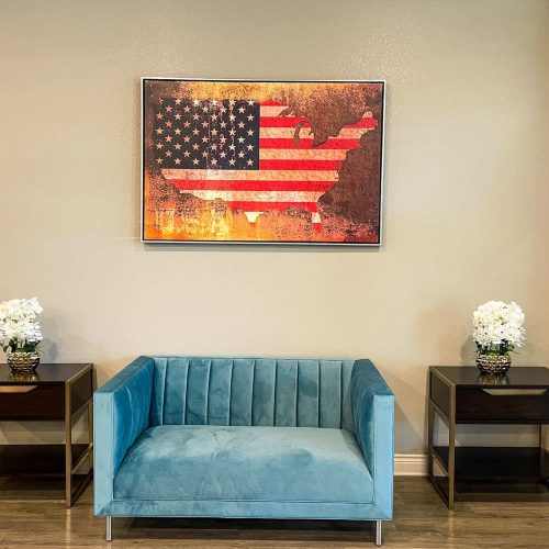 Virtue Recovery Center Killeen Couches and American Flag